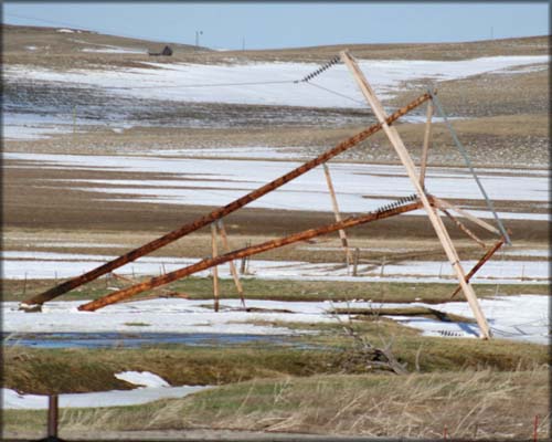 Blizzard  broke WAPA power poles