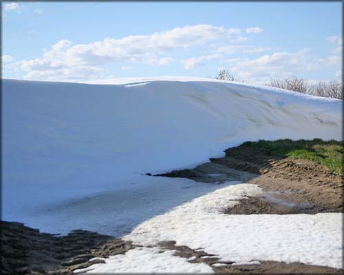 Blizzard 4-30-2011 Ten foot snowbank in the yard