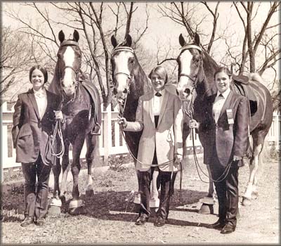 Left: Kim Lovette and Hill's Perfection, Silver Shadows Replica and Cissy Best, Moonglow Jr and Burt Daugette 1968